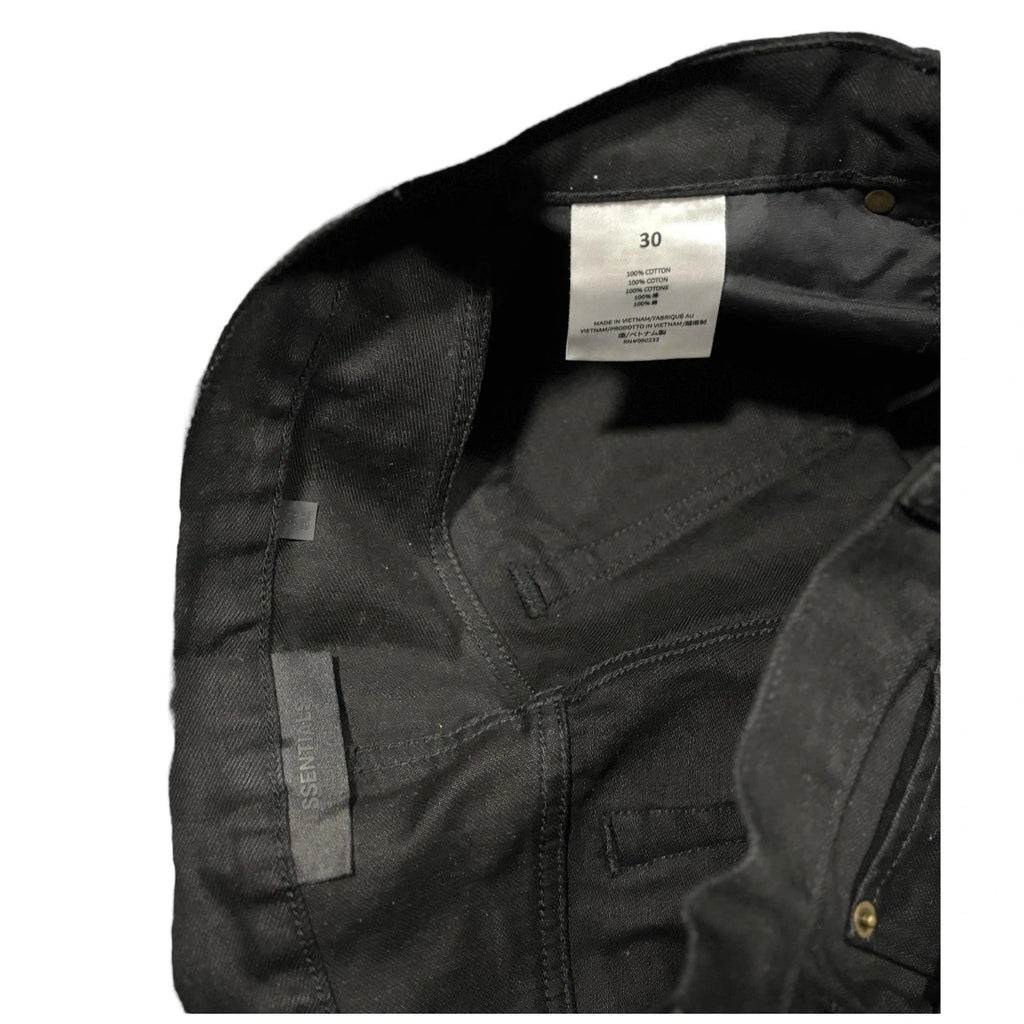 Fear of God Essentials Mens Black Denim Jeans