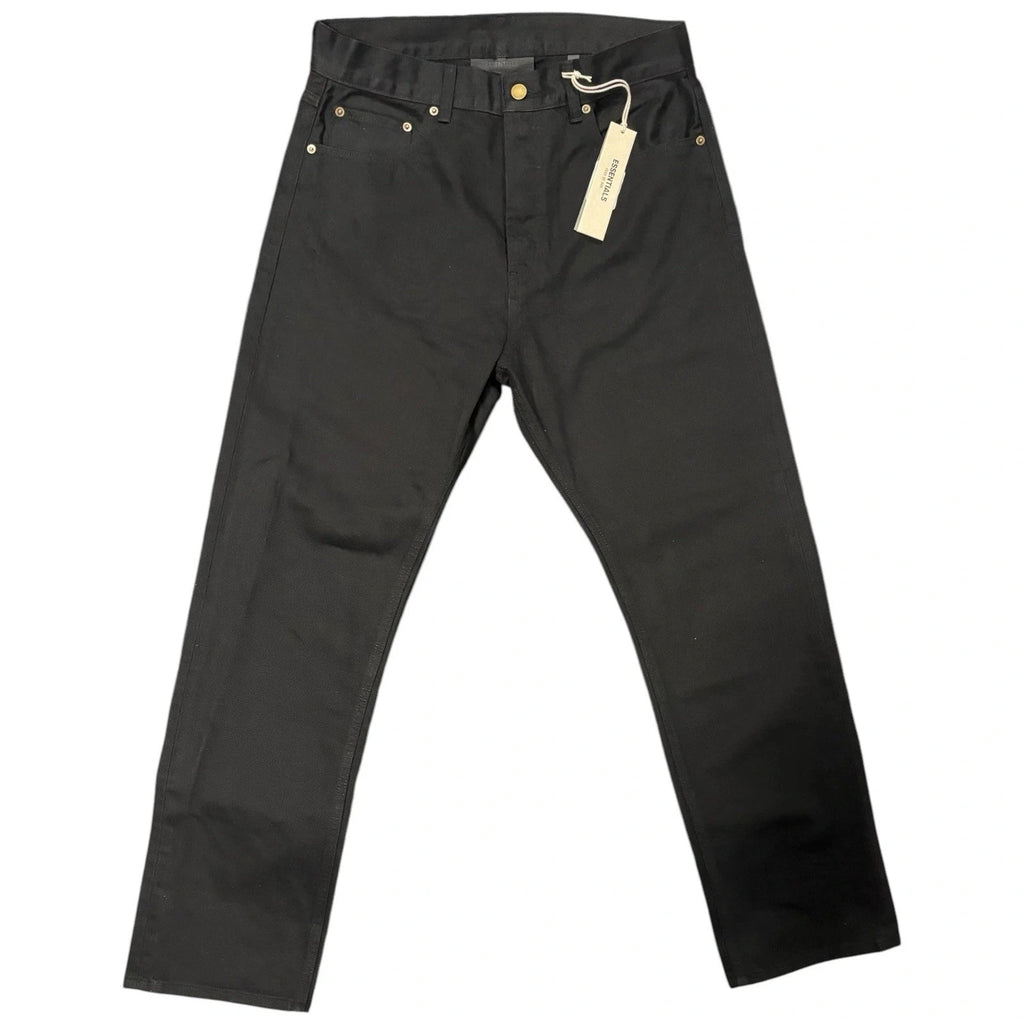 Fear of God Essentials Mens Black Denim Jeans