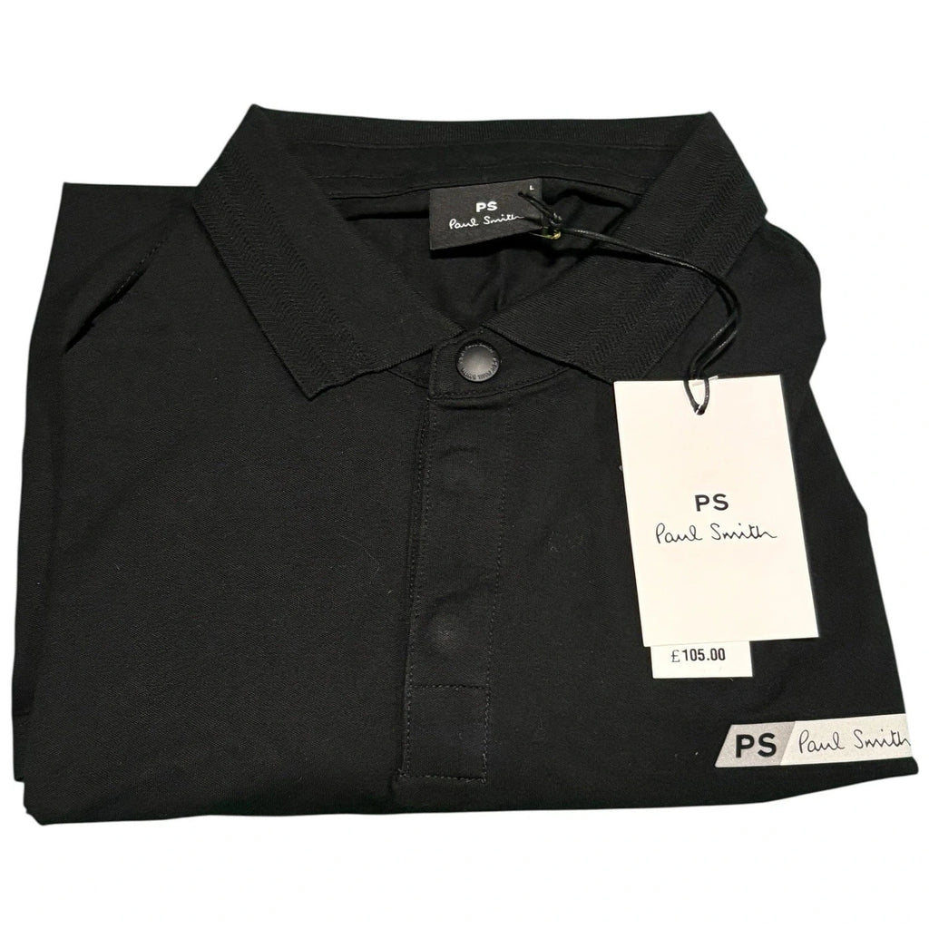 PS Paul Smith Mens Black Tilt Tech Polo Shirt