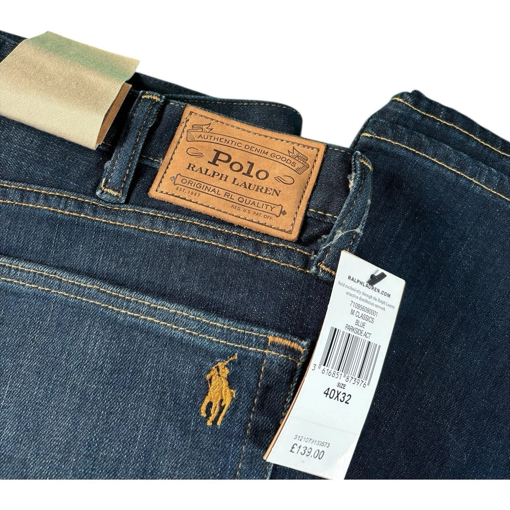 Mens Blue Taper Stretch Jeans by Polo Ralph Lauren