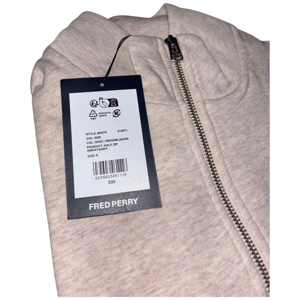 Mens Fred Perry Half Zip Sweatshirt Grey