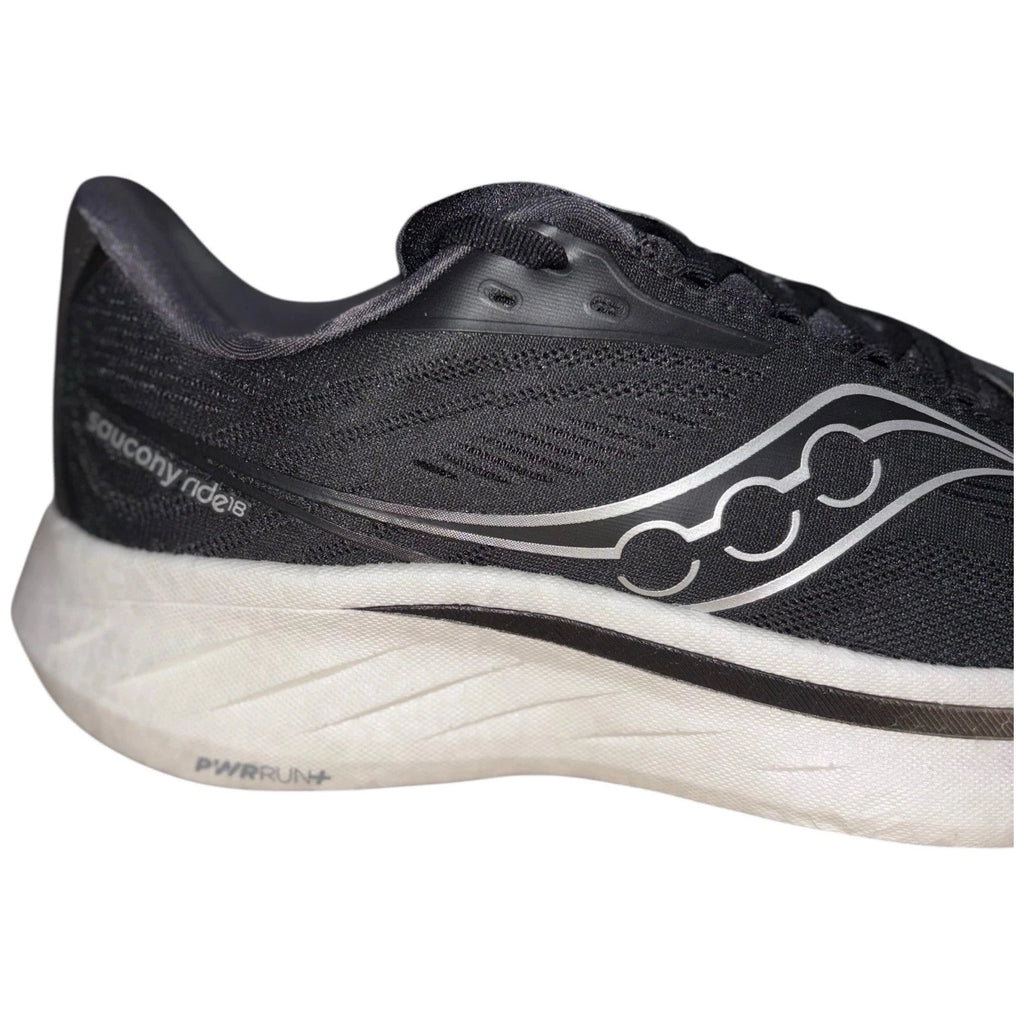 Mens Saucony Ride 18 Black White Running Shoes
