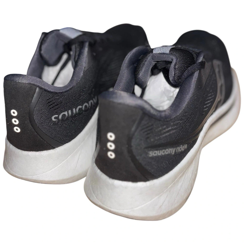 Mens Saucony Ride 18 Black White Running Shoes