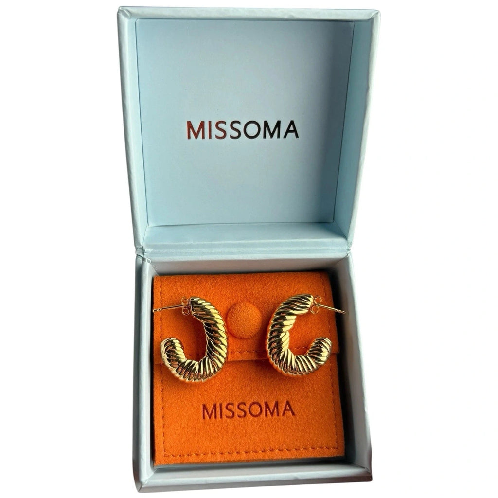 Missoma Women's Gold Wavy Ridge Small Hoops Earring