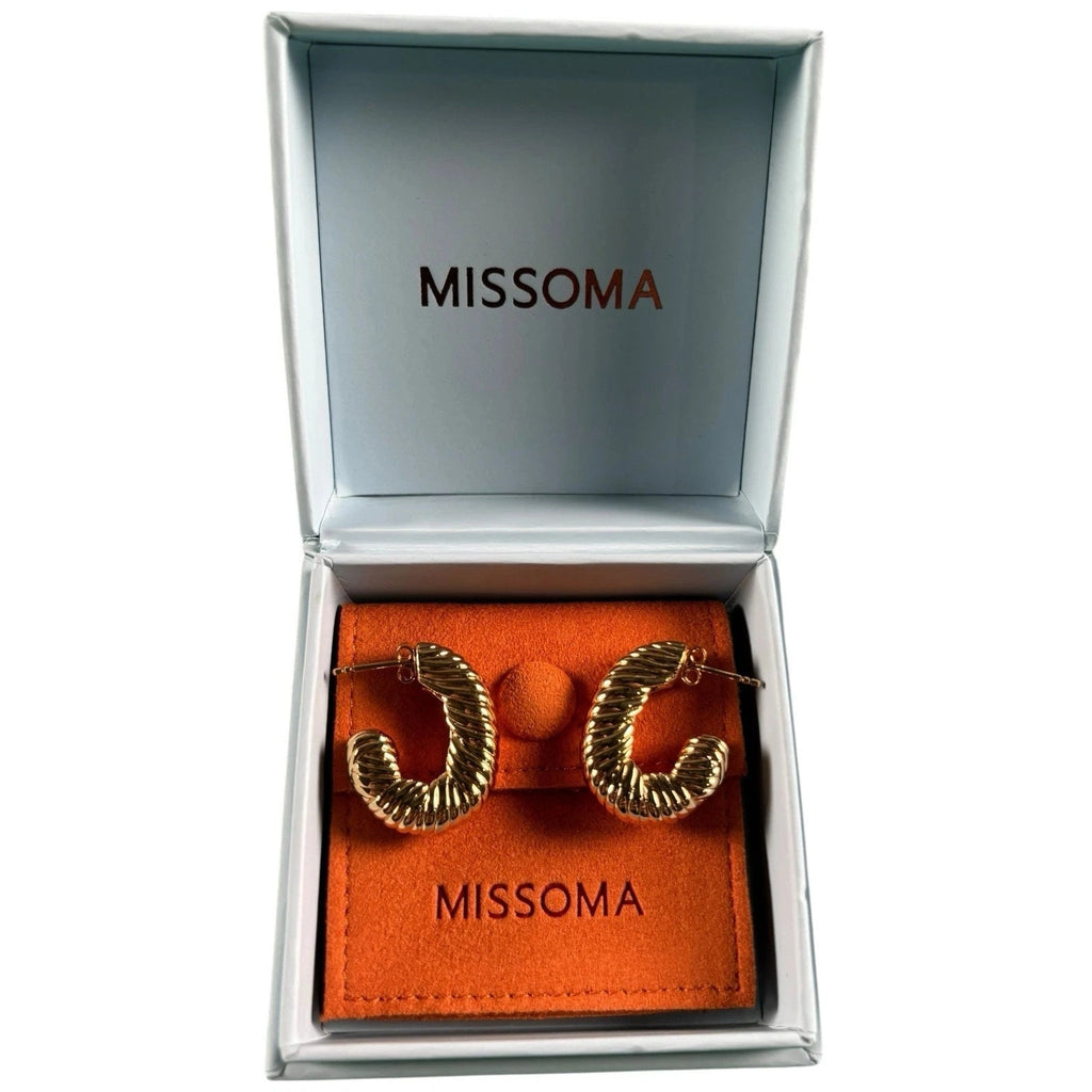 Missoma Women's Gold Wavy Ridge Small Hoops Earring