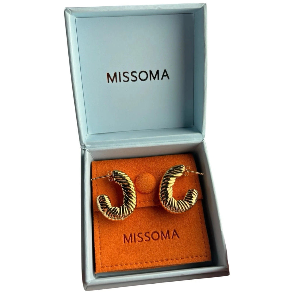 Missoma Women's Gold Wavy Ridge Small Hoops Earring