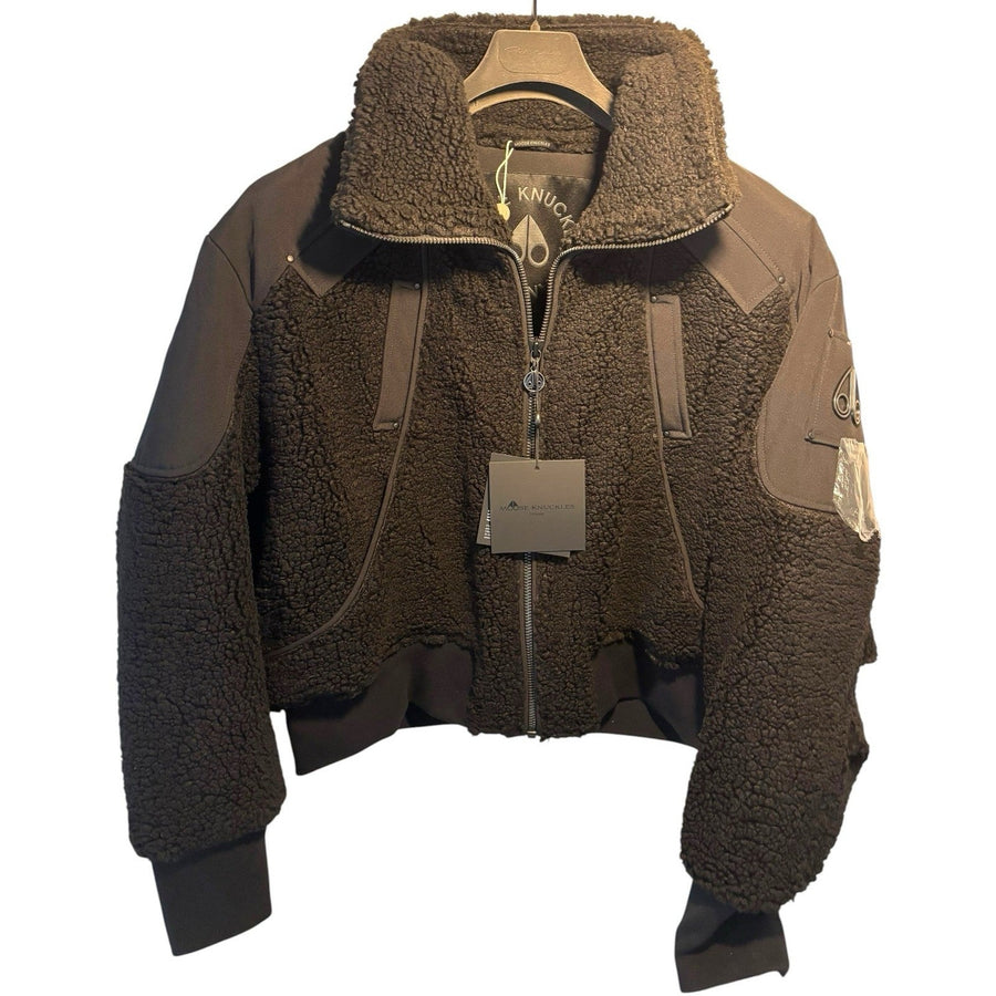 Moose Knuckles Nellis Black Cropped Bomber Jacket