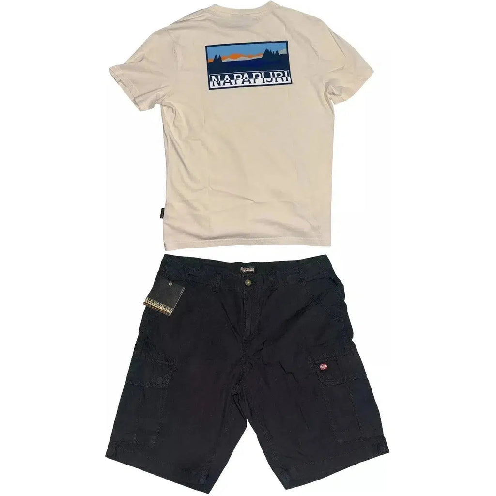 Napapijri Cargo Short + T- Shirt Matching Men's Set