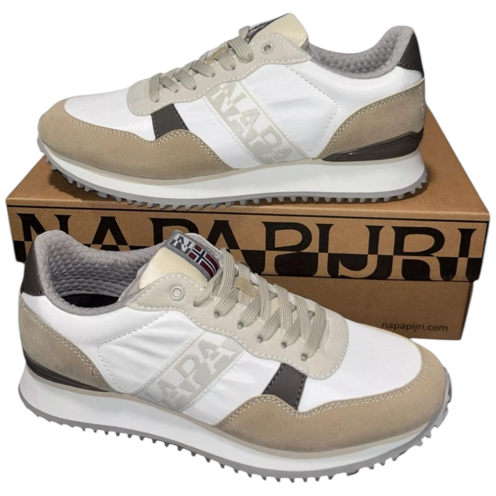 Napapijri Cosmos White Beige Lace-Up Trainers