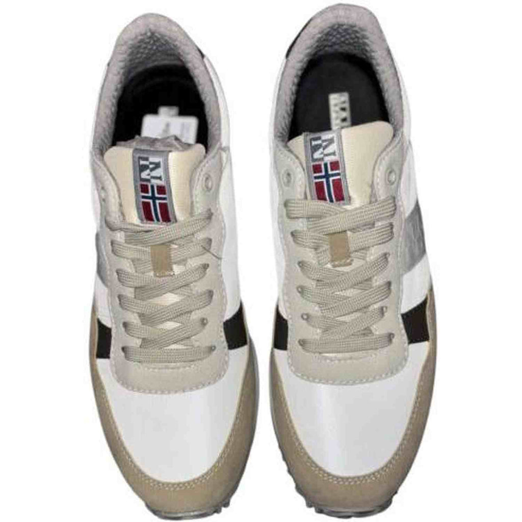 Napapijri Cosmos White Beige Lace-Up Trainers
