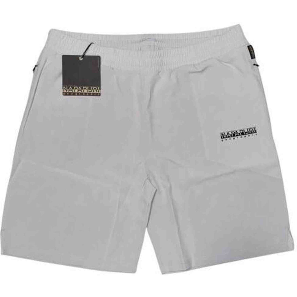 Napapijri Nezy Woven Shorts for Men - Soft Grey and Black Zip
