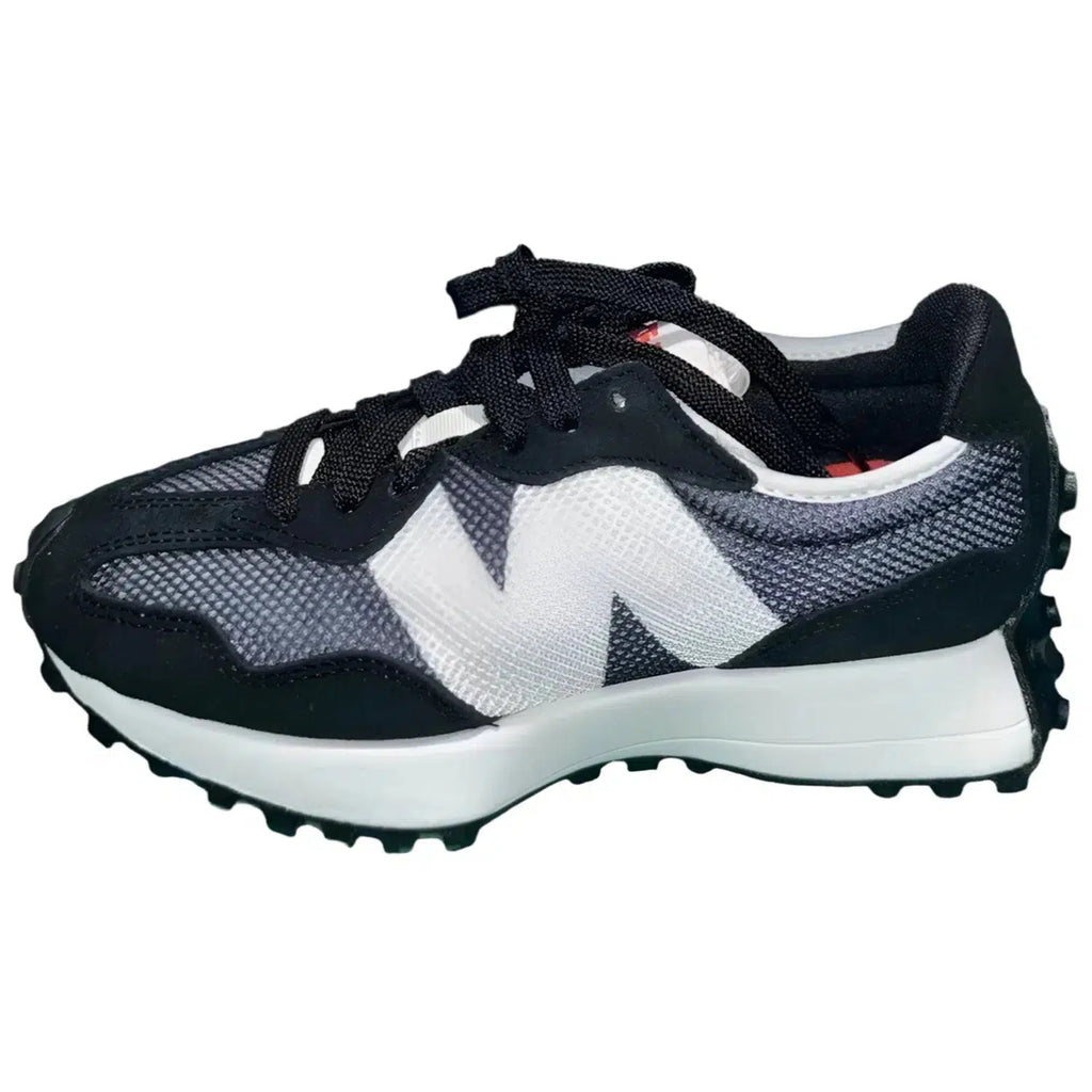 New Balance 327 Womens Black White Suede Trainers