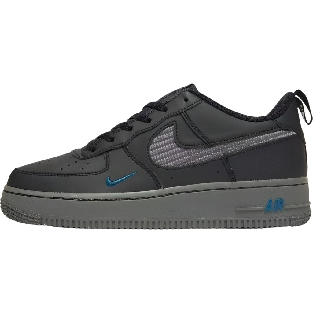 Nike Air Force 1 Black Blue Junior Trainer