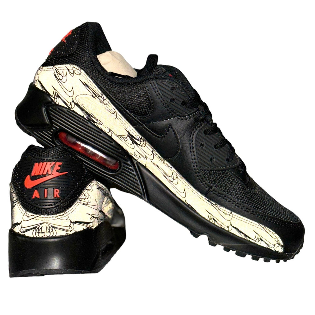 Nike Air Max 90 'Black Crimson' Reflective Trainers