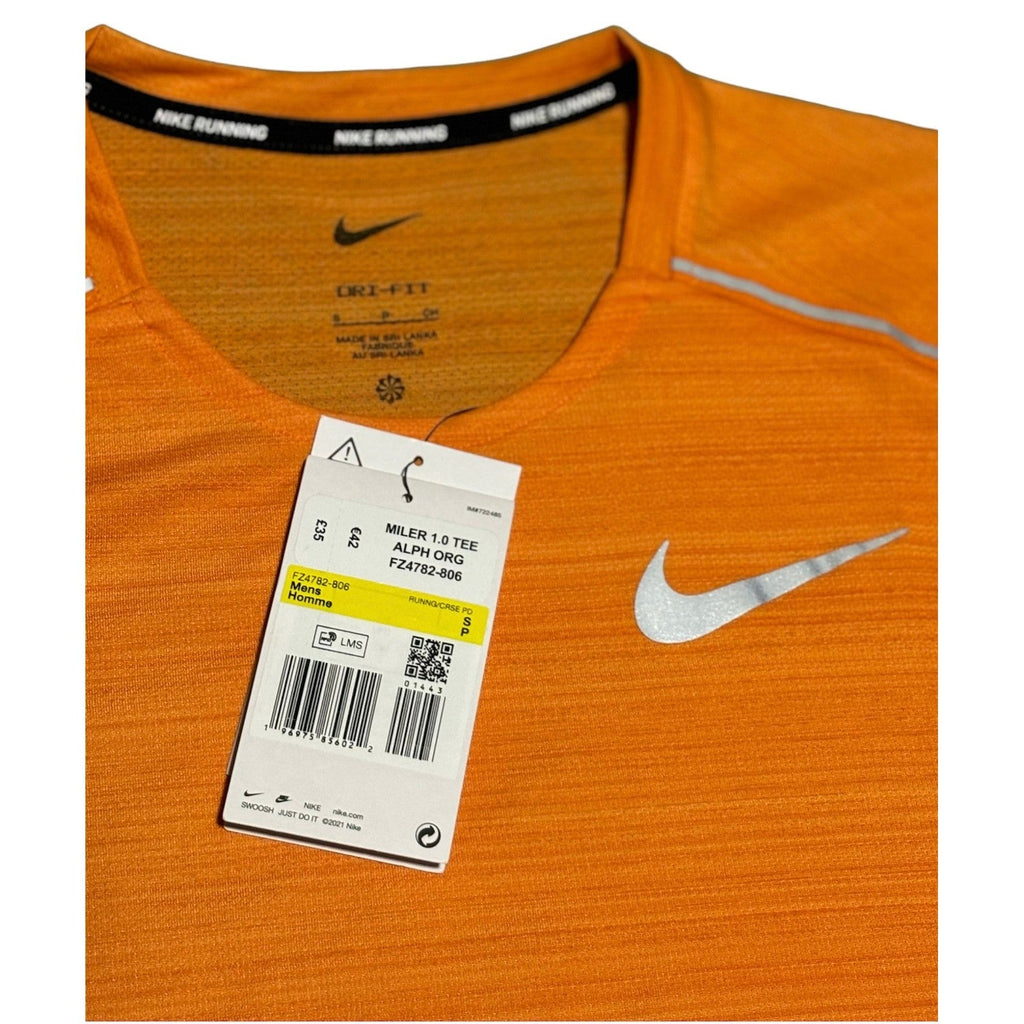 Nike Miler Orange Short Sleeve Training Shirt