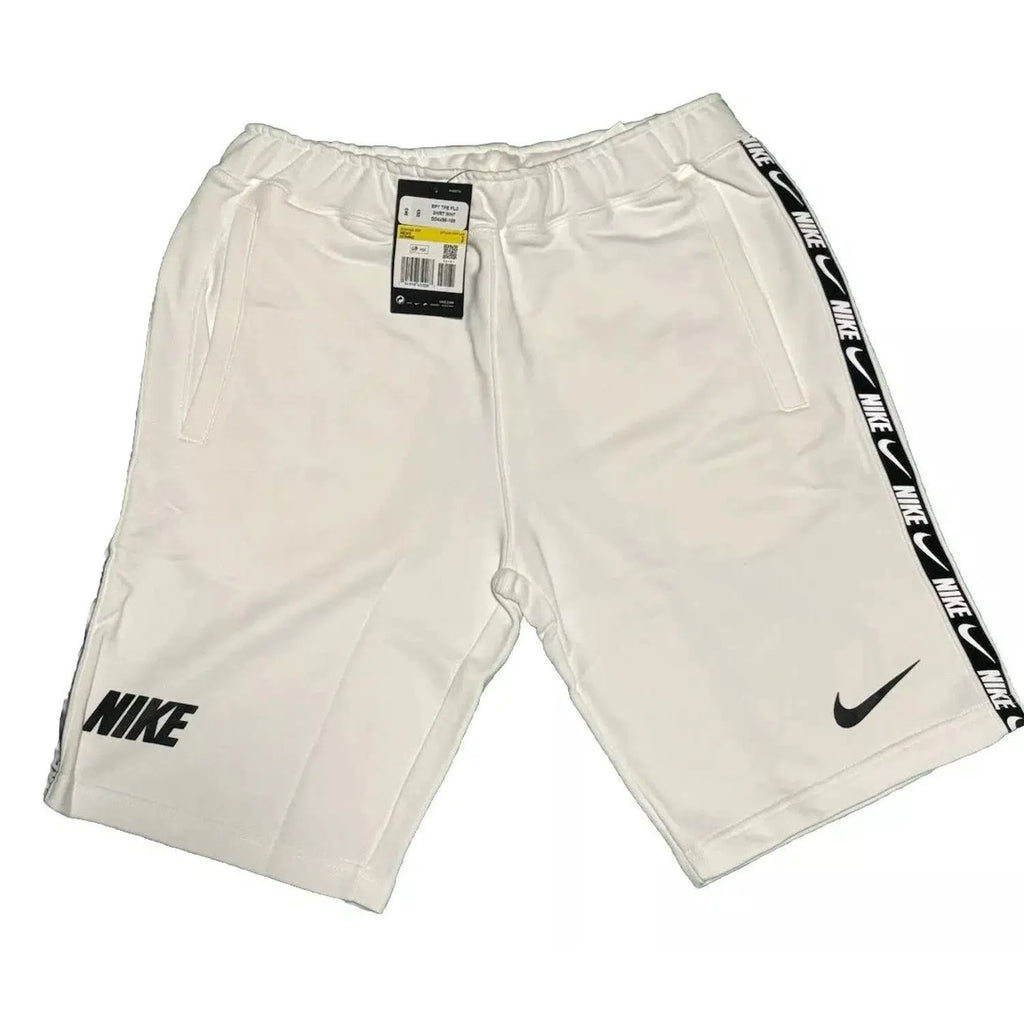 Nike White Black Sweat Shorts 'Repeat Logo'