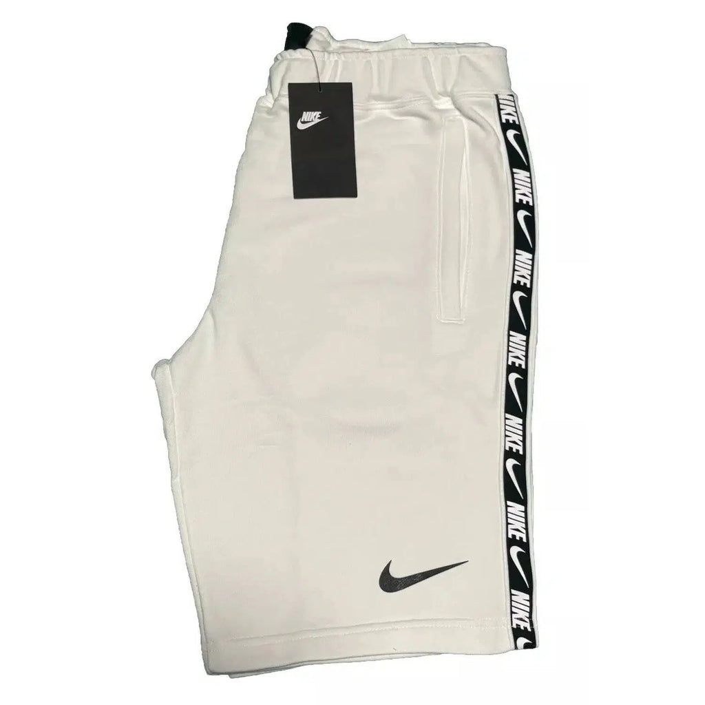 Nike White Black Sweat Shorts 'Repeat Logo'