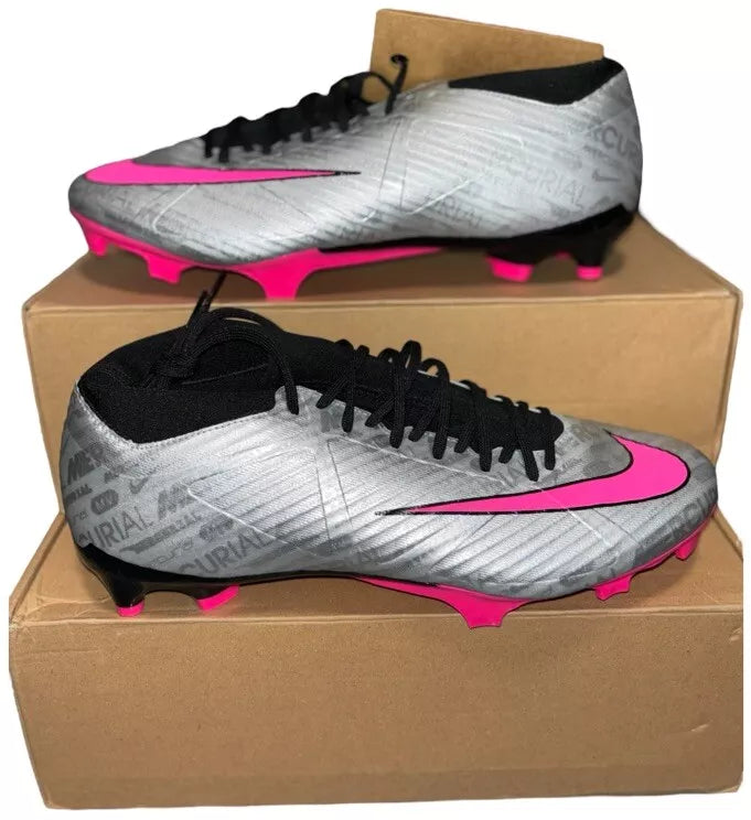 Nike Zoom Mercurial Superfly 9 Academy Football Boots Silver Pink