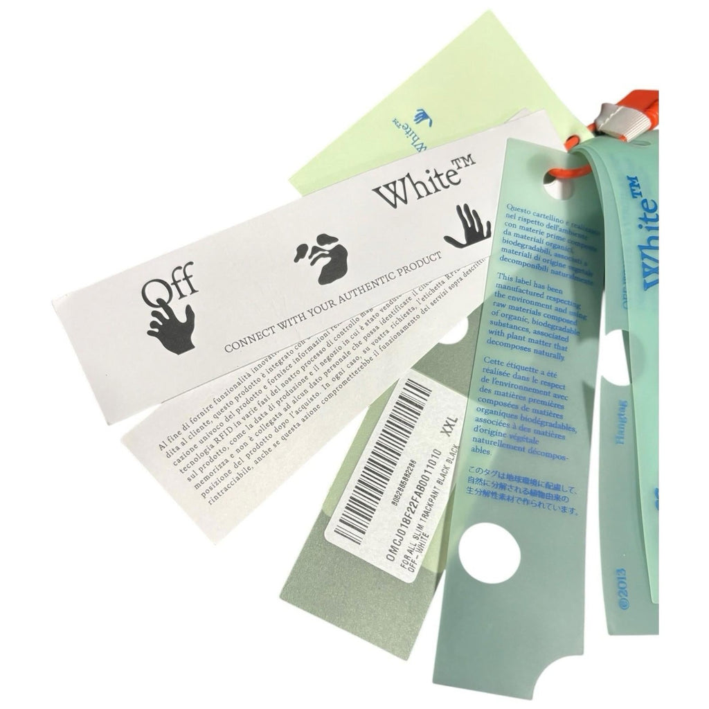 Off White Mens Black Track Joggers 'For All'