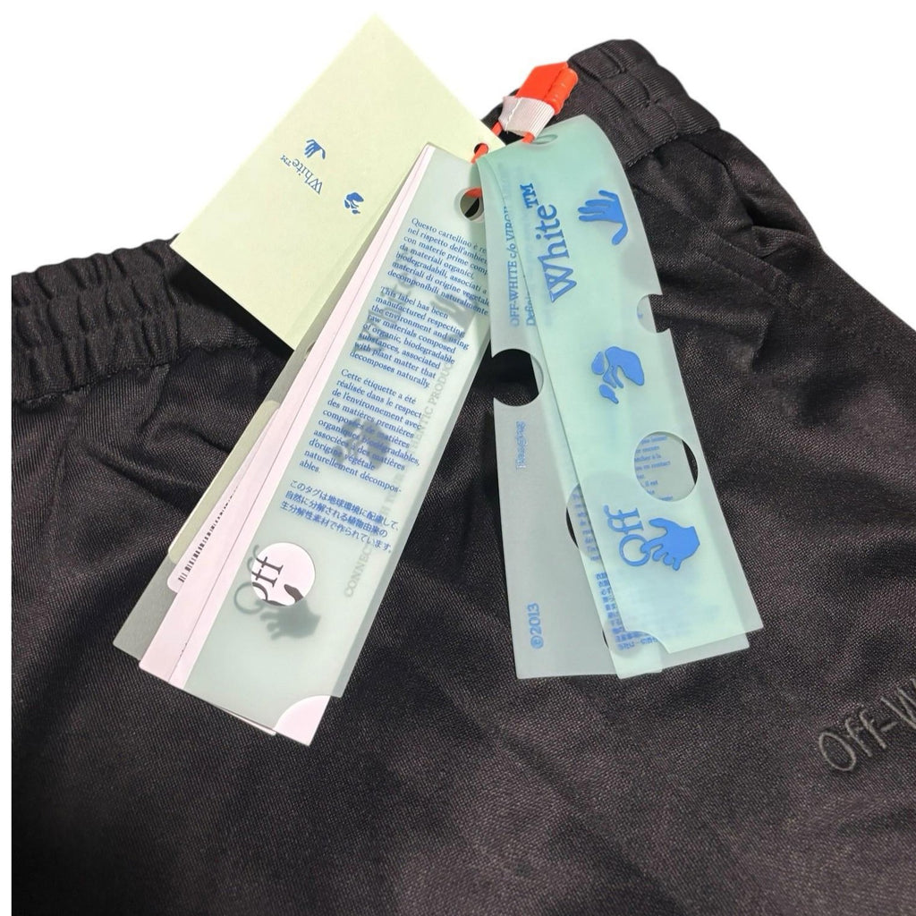 Off White Mens Black Track Joggers 'For All'