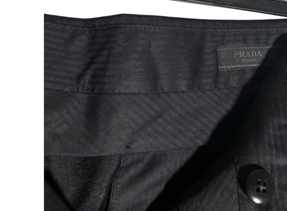 Prada Black Mens Trousers Kid Mohair