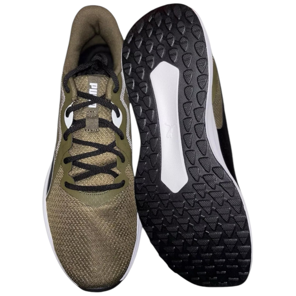 Puma Twitch Runner Lightweight Green Lace Up Trainers for Men