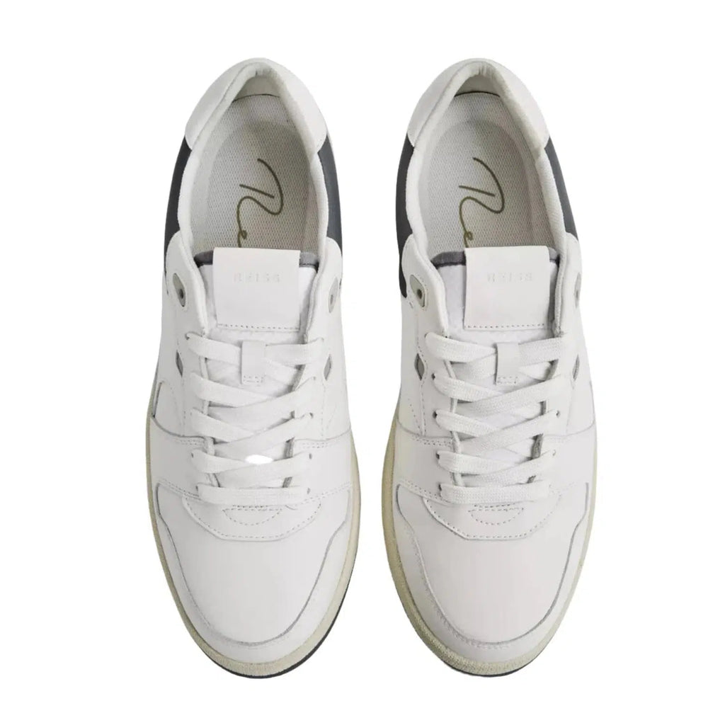 Reiss Astor Low-Top White Leather Trainers