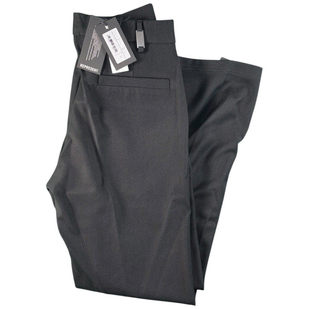 Represent Black Smart Trousers Stepped Hem