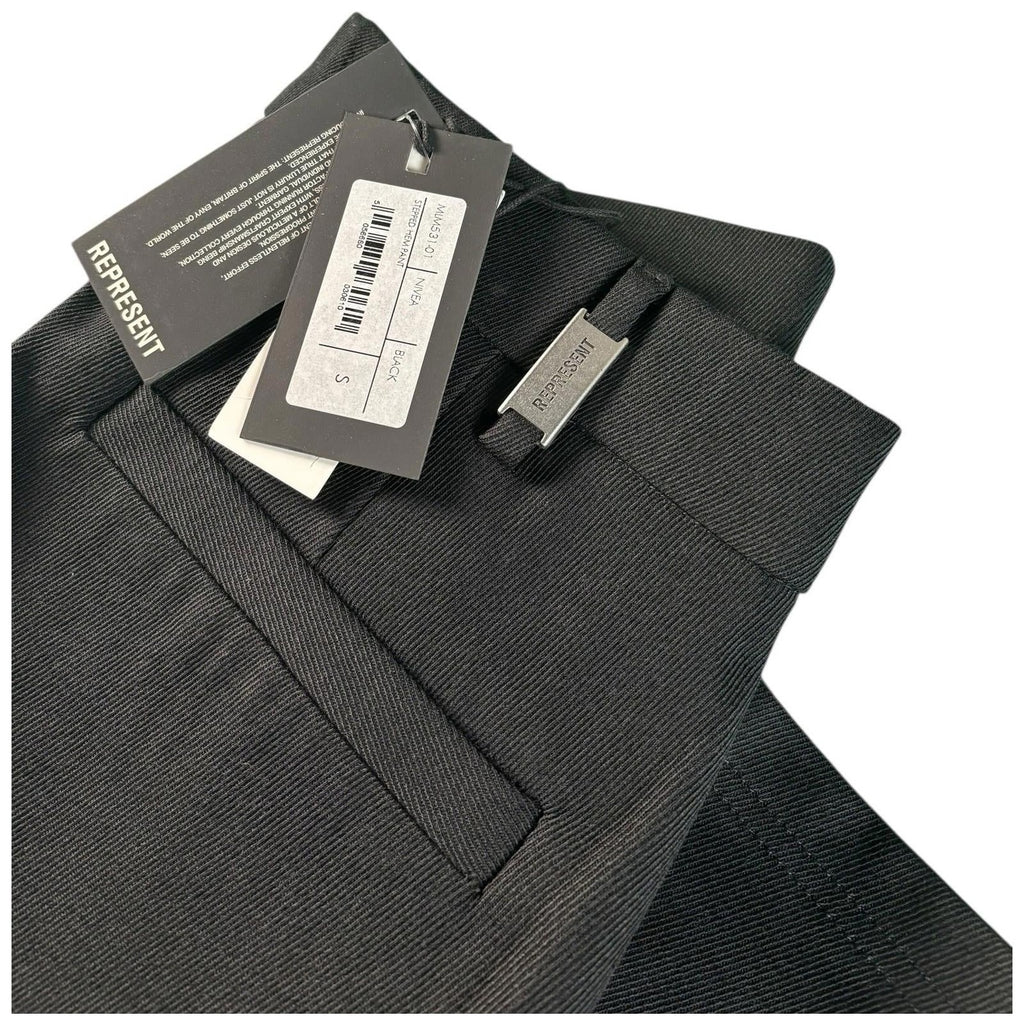 Represent Black Smart Trousers Stepped Hem