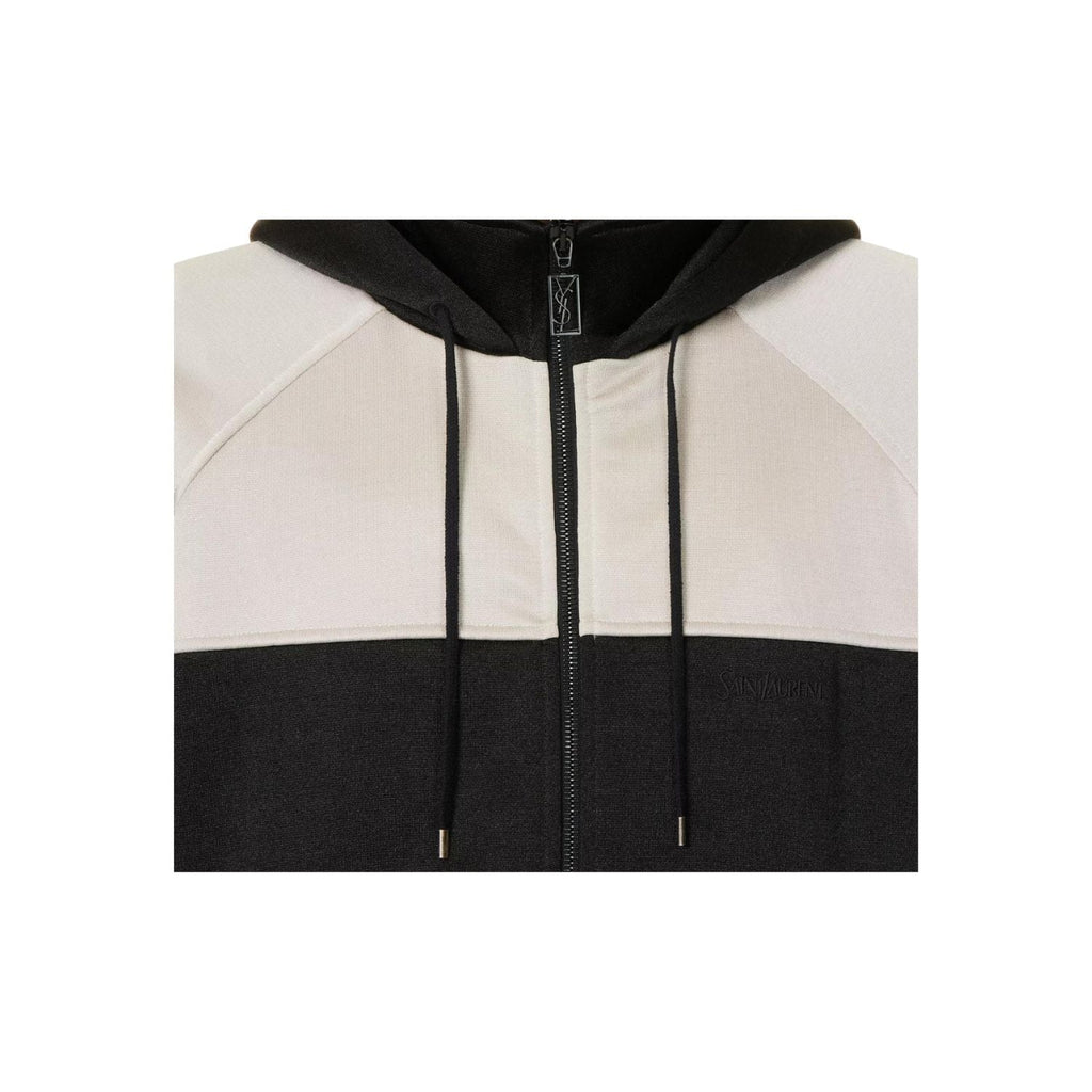 Saint Laurent SS24 Full-Zip Black Cream Hoodie