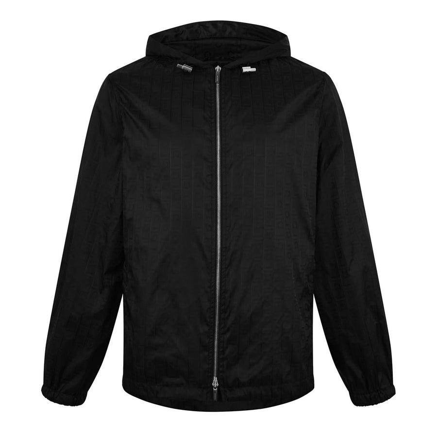 Salvatore Ferragamo Black Hooded Jacquard Jacket
