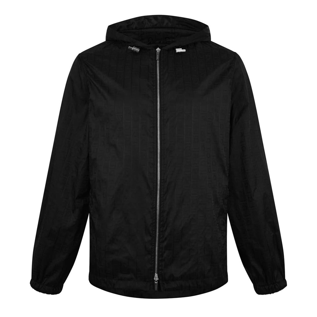 Salvatore Ferragamo Black Hooded Jacquard Jacket