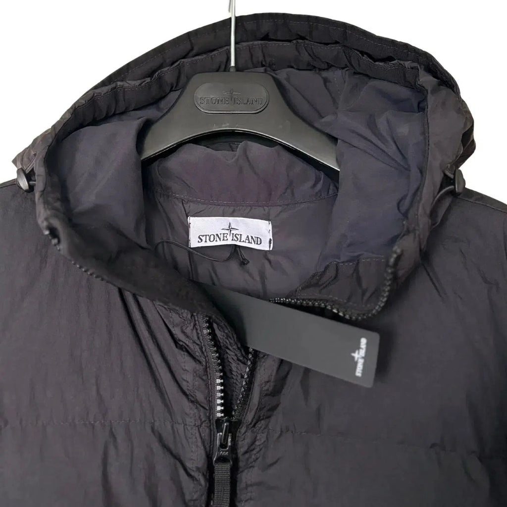 Stone Island Black Down Puffer Jacket Crinkle Reps NY