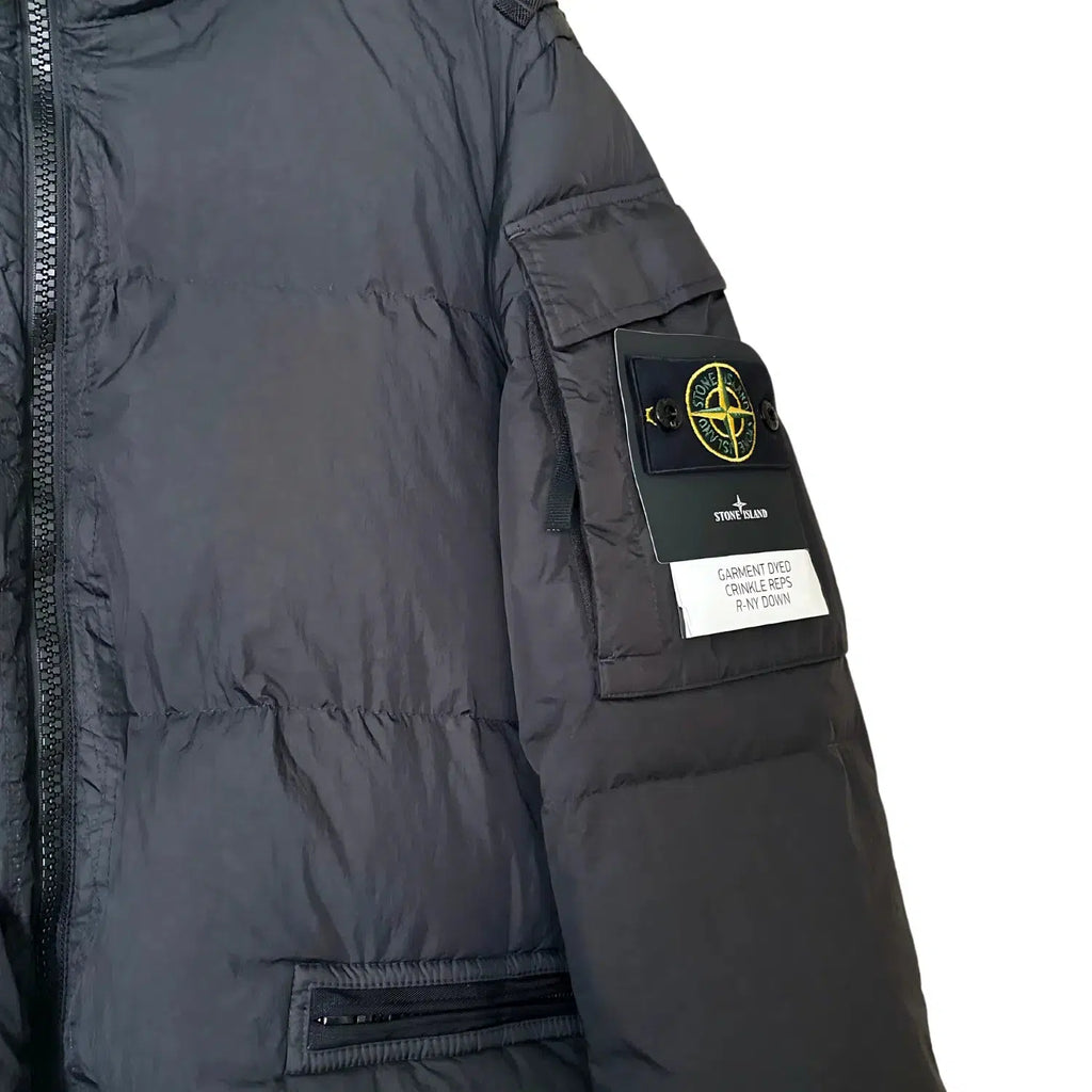 Stone Island Black Down Puffer Jacket Crinkle Reps NY