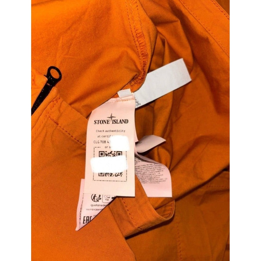 Stone Island Orange Overshirt Supima Cotton Twill Stretch