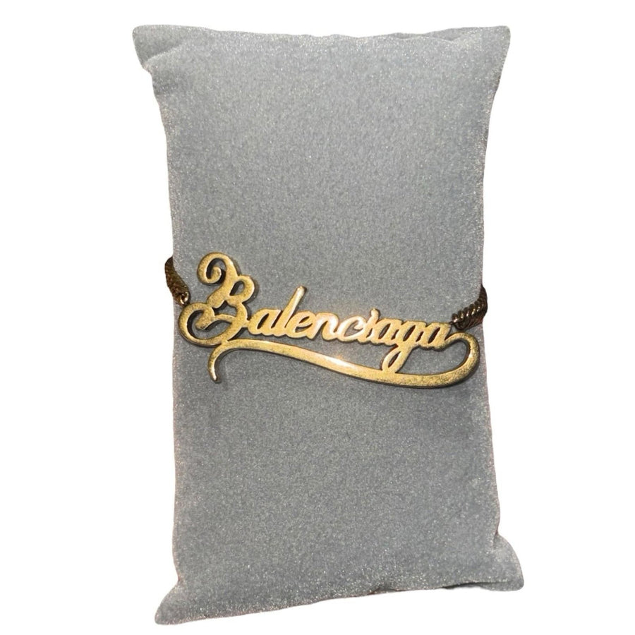 Stunning Balenciaga Logo Gold Tone Bracelet In Box RRP £350