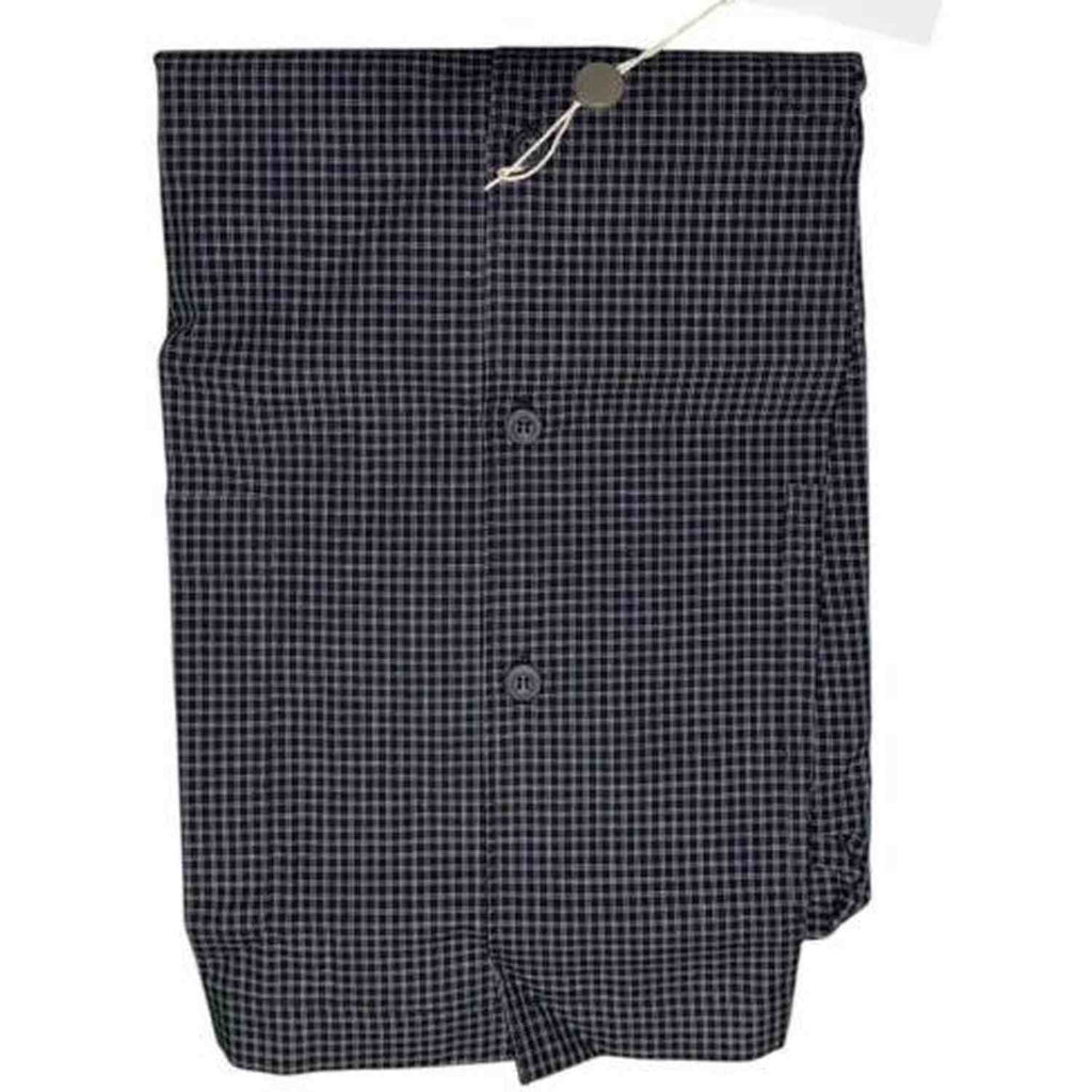 Sunspel Checked Cotton Pyjama Top - Black Long Sleeve Shirt