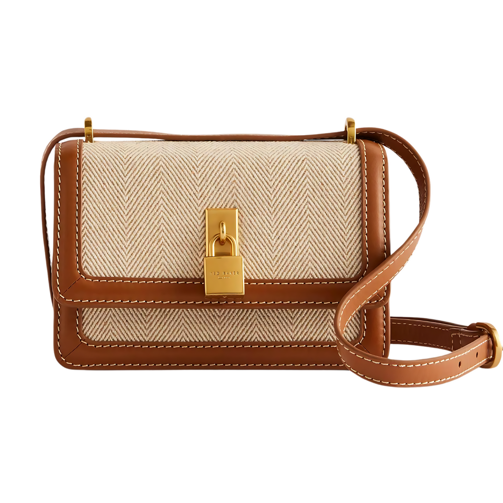 Ted Baker Fitzrov Mini Canvas Tan Brown Shoulder Bag