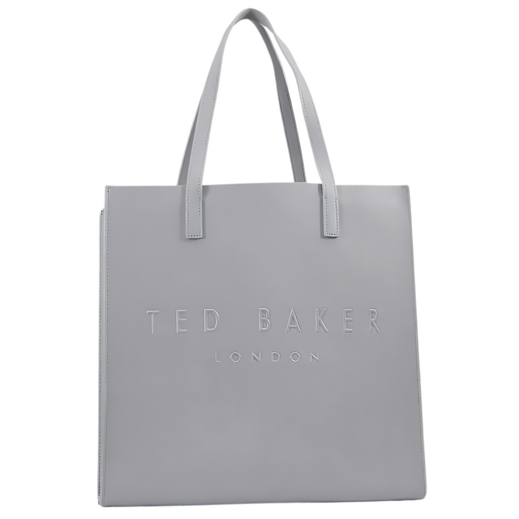 Ted Baker Large Faux Leather Tote Shopper Bag Grey