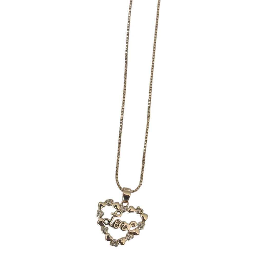 The M Jewelers Love Heart Gold Pendant Necklace