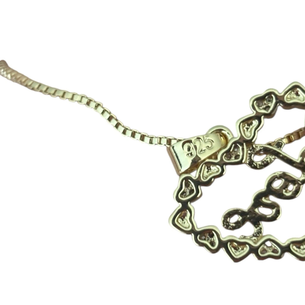 The M Jewelers Love Heart Gold Pendant Necklace