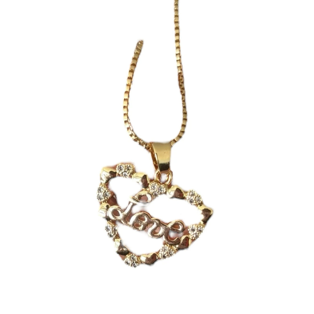 The M Jewelers Love Heart Gold Pendant Necklace