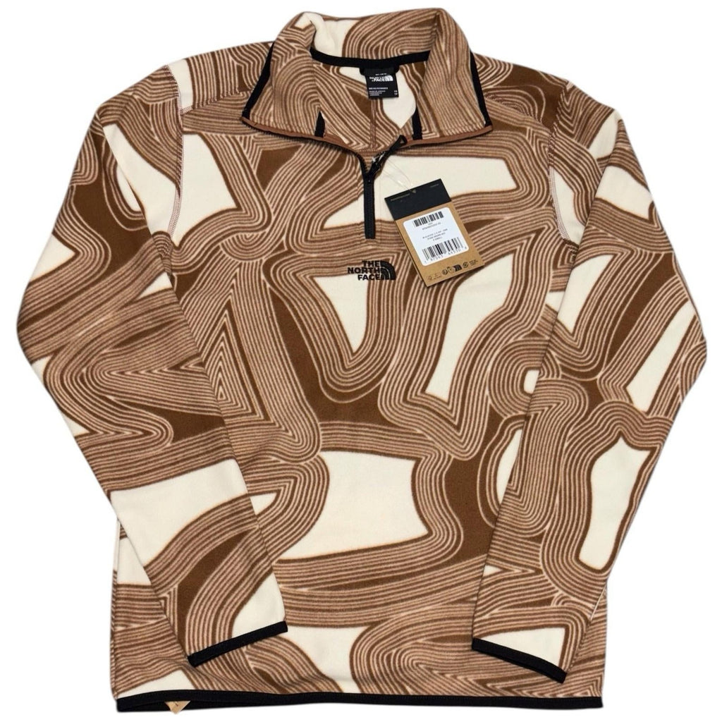 The North Face Glacier Printed Fleece Top Brown 1/4 Zip