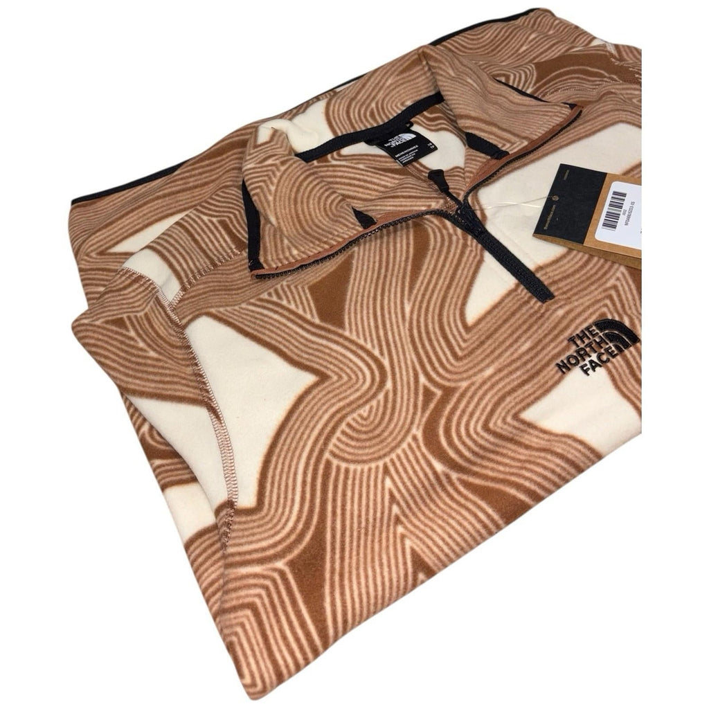 The North Face Glacier Printed Fleece Top Brown 1/4 Zip