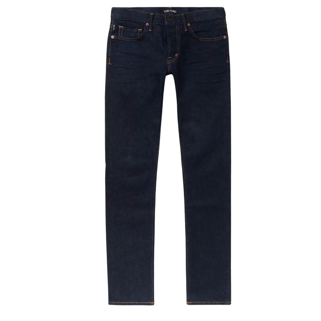 Tom Ford Slim-Fit Stretch-Denim Navy Jeans