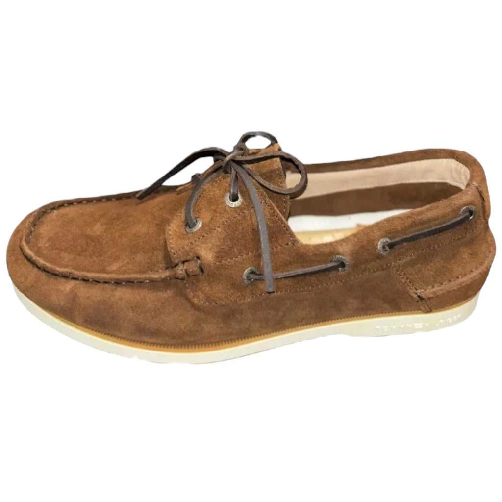 Tommy Hilfiger Brown Suede Boat Shoes for Men