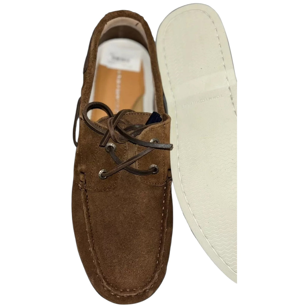 Tommy Hilfiger Brown Suede Boat Shoes for Men