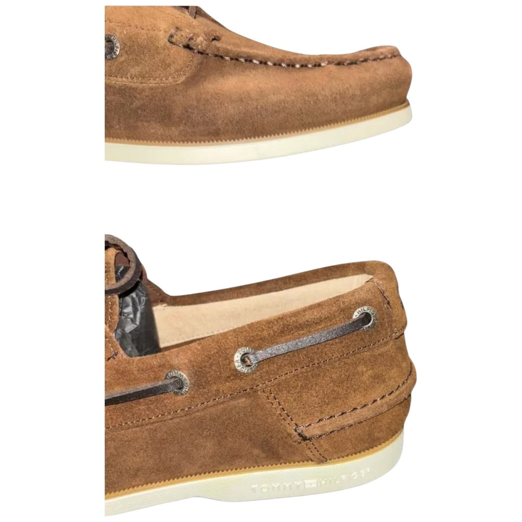 Tommy Hilfiger Brown Suede Boat Shoes for Men