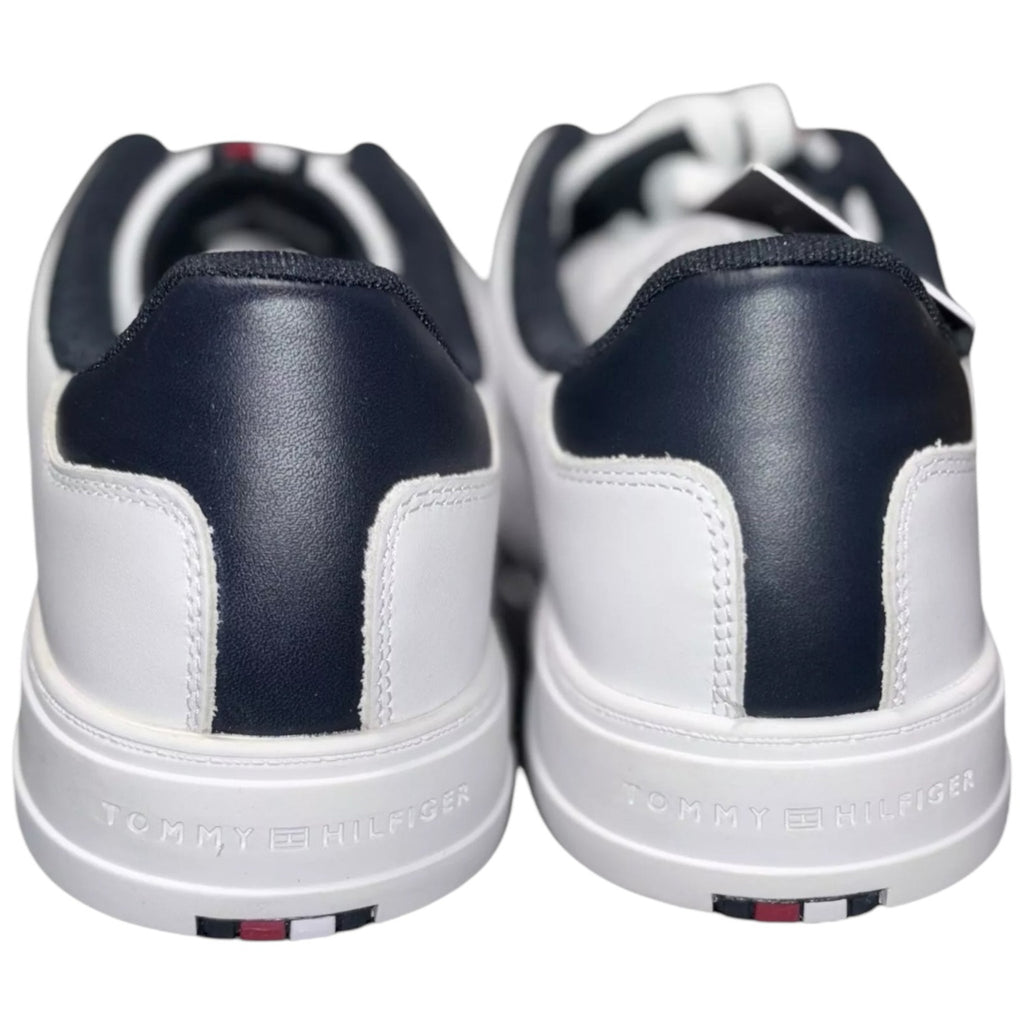 Tommy Hilfiger Elevated Cupsole Leather Trainers - White Low Top Sneakers