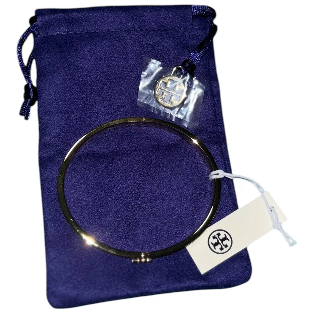 Adult Silver Bangle Bracelet with Enamelled Design